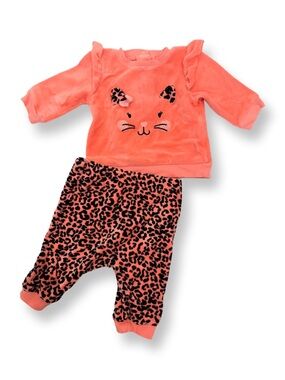 Little Me Velour Two-Piece Matching Set with Leopard Print, NWOT, 3 Months